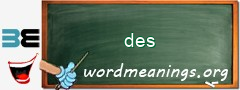 WordMeaning blackboard for des